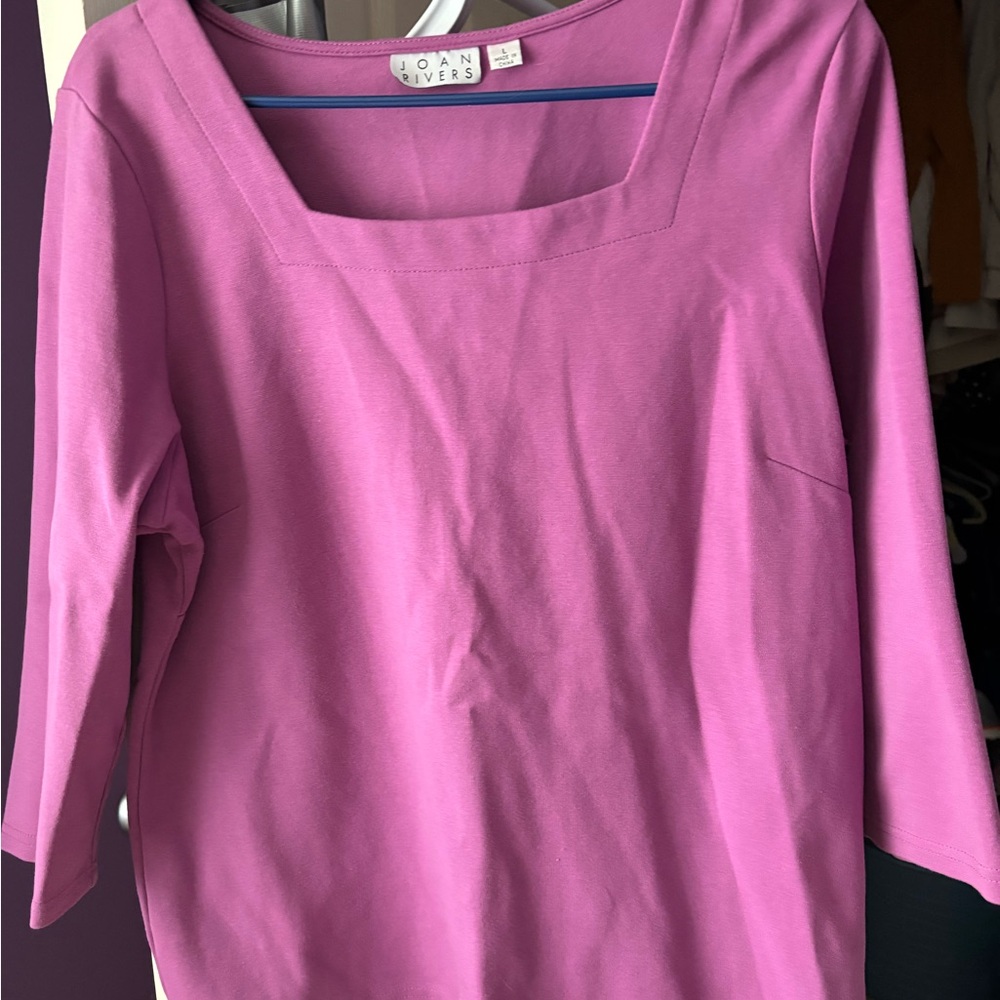 Joan Vass Women's Pink Top - Picture 3 of 5